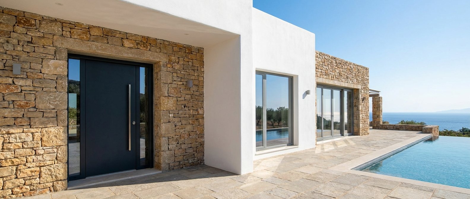 Σύγκριση για ματ ή γυαλιστερά αλουμίνια σε βίλα
