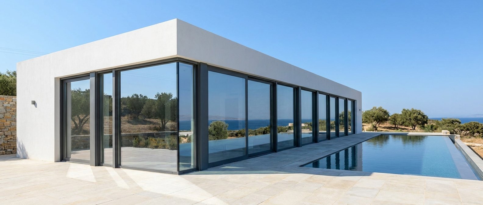 Σύγχρονη κατοικία με ενεργειακά τζάμια και αέριο argon